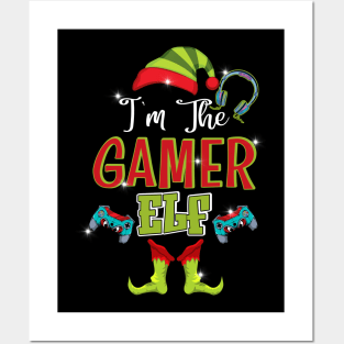 I_m The Gamer Elf Christmas Xmas Party Family Matching Kids Shirt Posters and Art